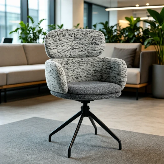 Chicken Foot-shaped Base With The Backrest Made Of Gray-blue Gradient Fabric manufacturers